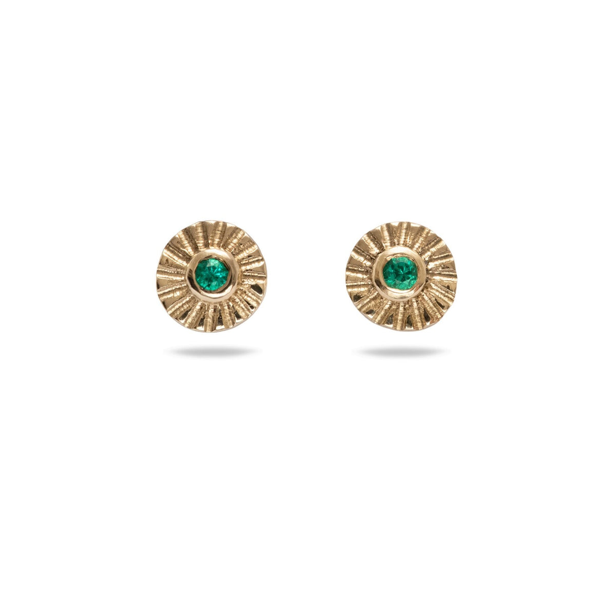 Mim Best Teeny tiny studs, 9ct yellow Gold, Emerald