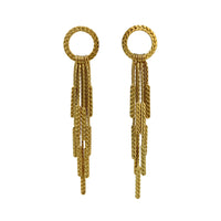 Gold Demeter Large Tassel Earrings — Cara Tonkin