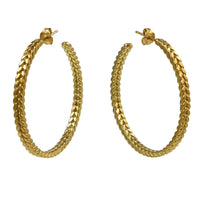 Gold Demeter Large Hoop Earrings — Cara Tonkin