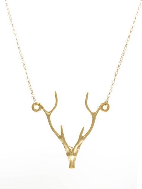 Deer Necklace - Gold Vermeil - IndependentBoutique.com