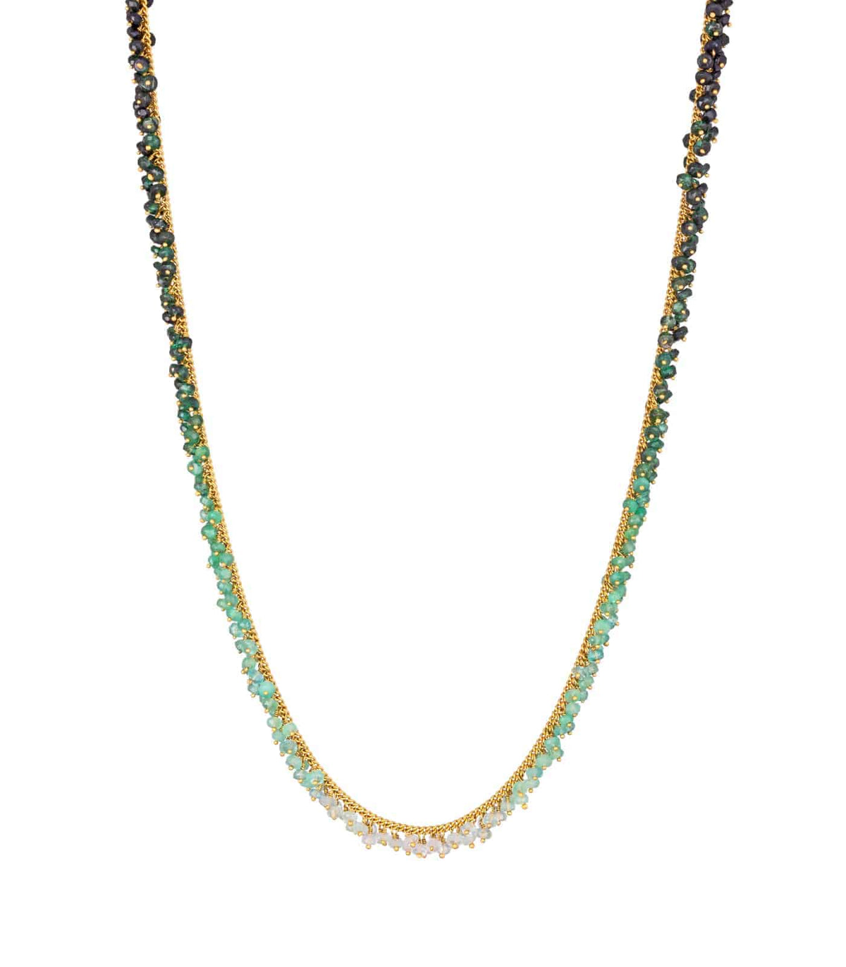 Kate Wood ‘Full Row’ Ombré Emerald Necklace