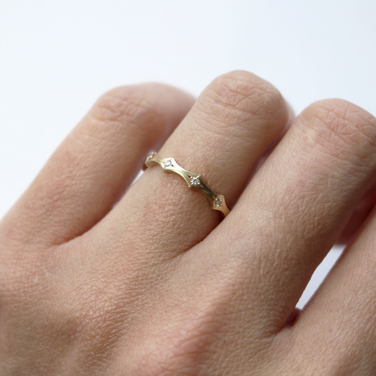 Gold Double Edge Scallop Eternity Ring — Cara Tonkin