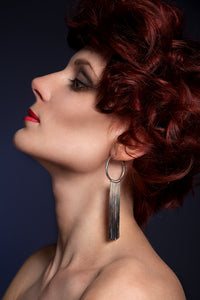 Oxidised Silver Vesper Large Hoop Earrings — Cara Tonkin