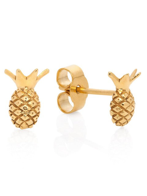 Miami Pineapple Stud earrings - Gold vermeil - IndependentBoutique.com