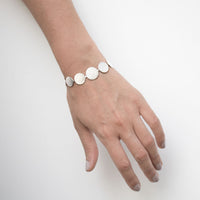 Silver Paillette Graduated Disc Bracelet — Cara Tonkin