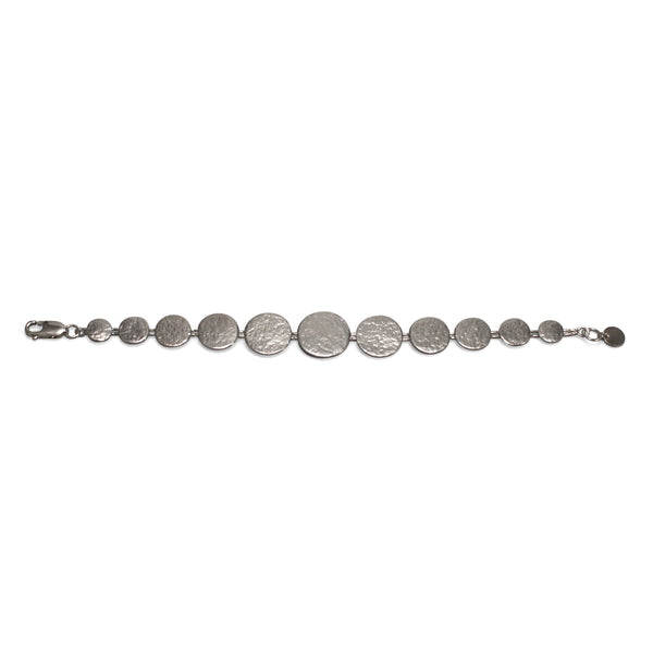 Silver Paillette Graduated Disc Bracelet — Cara Tonkin