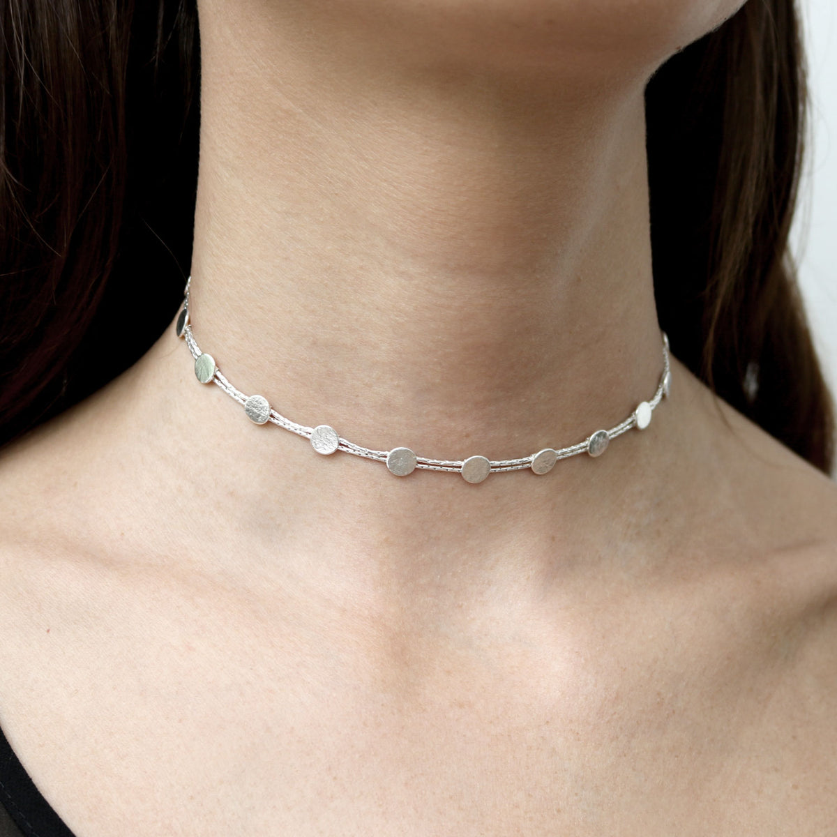 Silver Paillette Wrap Bracelet/Choker — Cara Tonkin