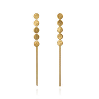 Gold Paillette 5 Disc Drop Earrings — Cara Tonkin