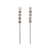 Silver Paillette 5 Disc Drop Earrings — Cara Tonkin