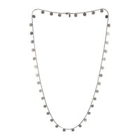 Silver Paillette Long Disc & Bead Necklace — Cara Tonkin