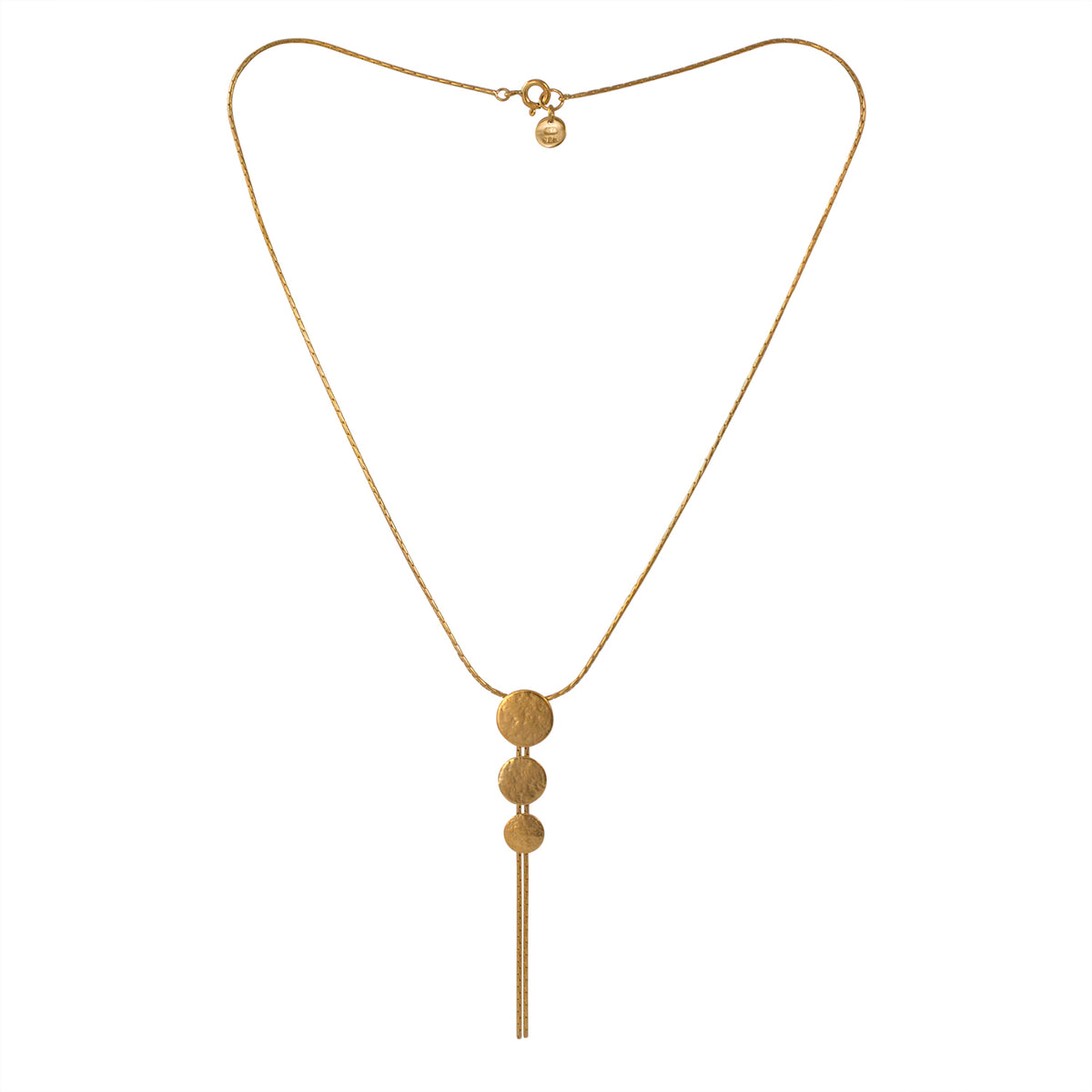 Gold Paillette Triple Disc Pendant  — Cara Tonkin