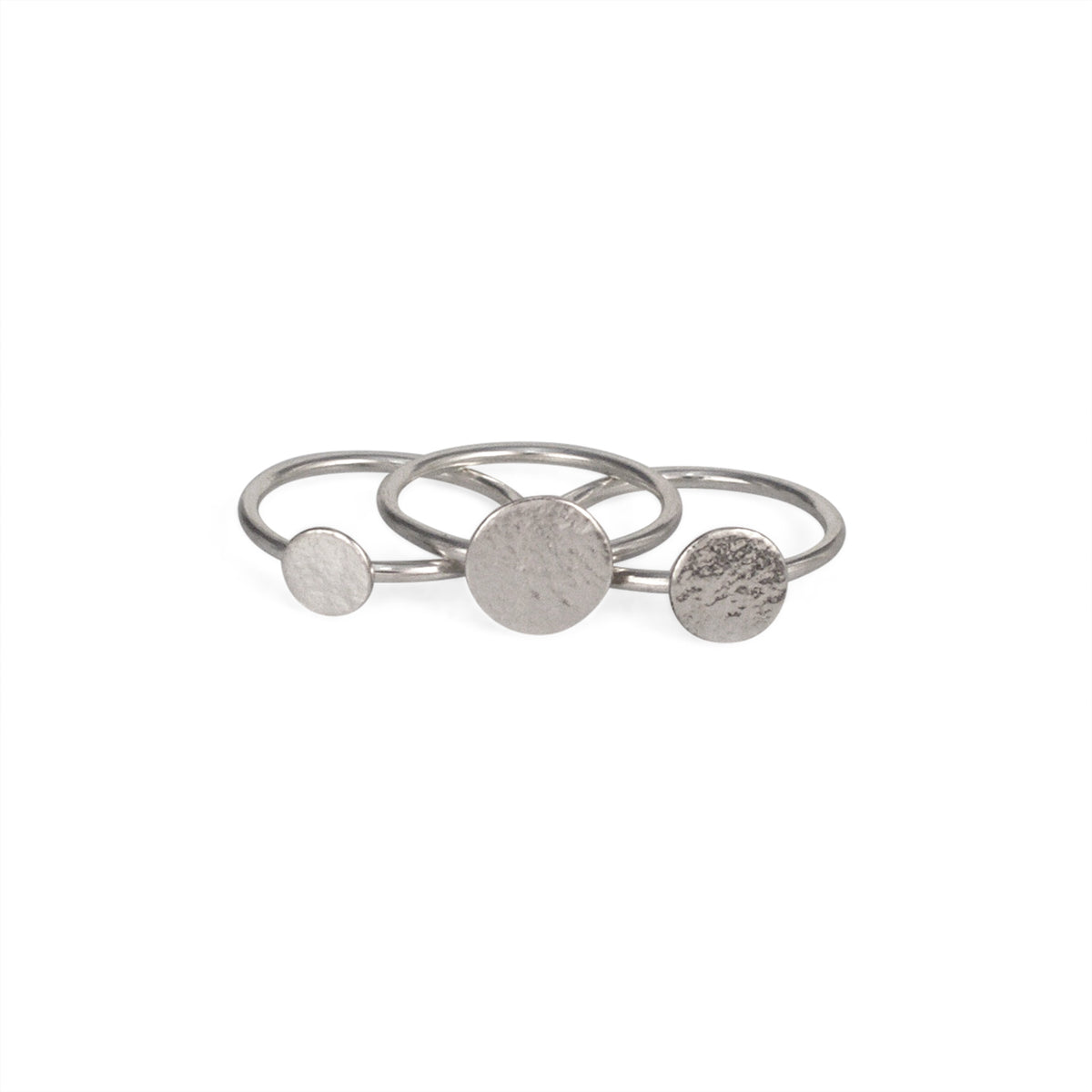 Silver Paillette Stacking Ring Set — Cara Tonkin