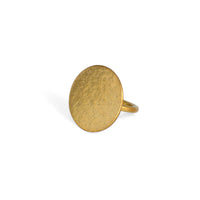 Gold Paillette Large Disc Ring — Cara Tonkin