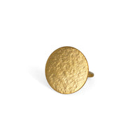 Gold Paillette Large Disc Ring — Cara Tonkin