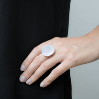 Silver Paillette Large Disc Ring — Cara Tonkin