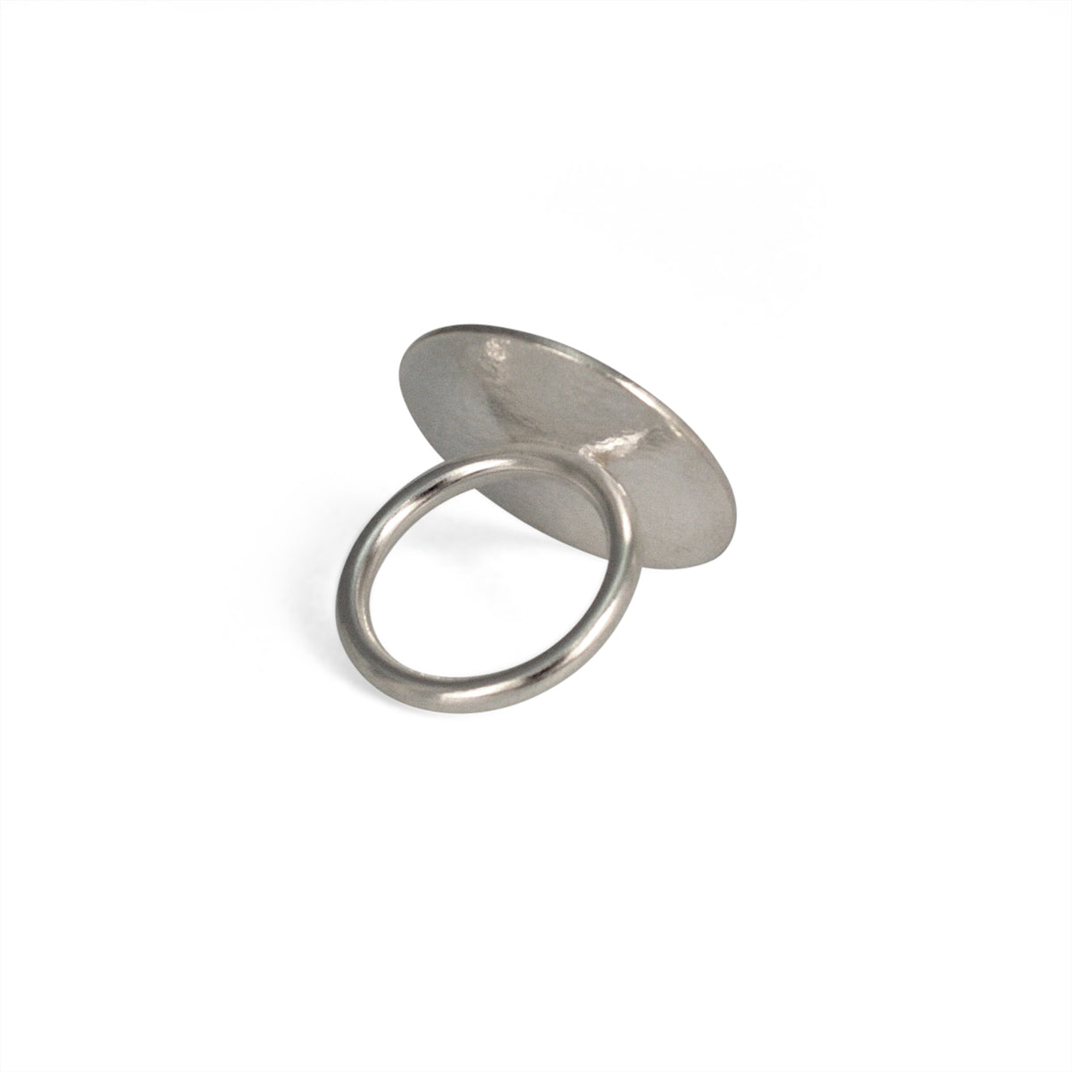 Silver Paillette Large Disc Ring — Cara Tonkin