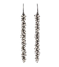 Kate Wood Pearl and Silver Catkin Earrings