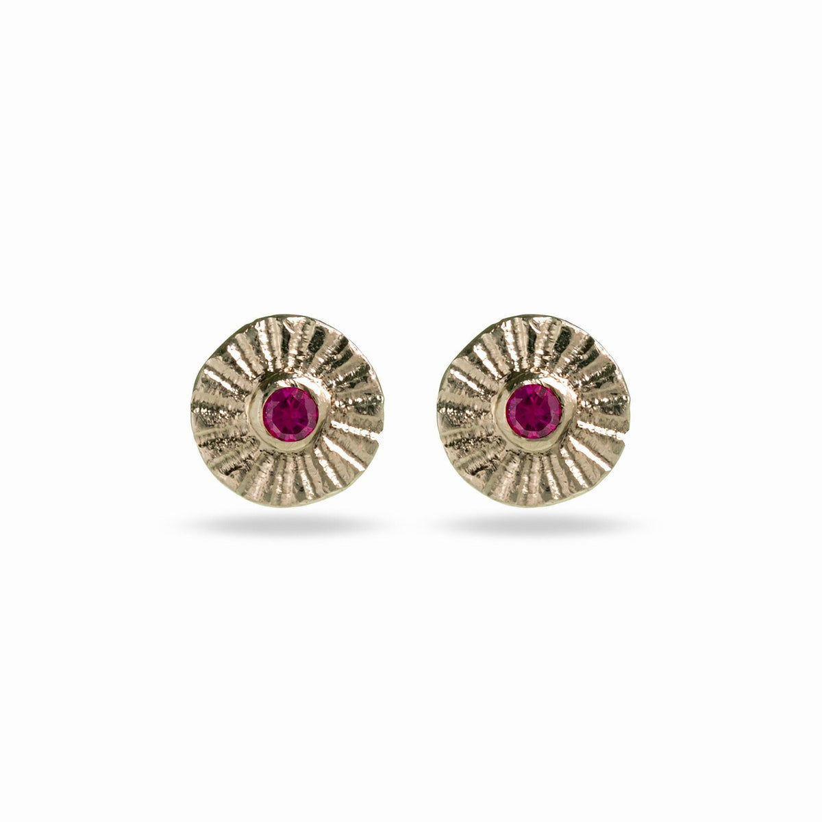 Mim Best Teeny tiny studs, 9ct yellow Gold, Ruby