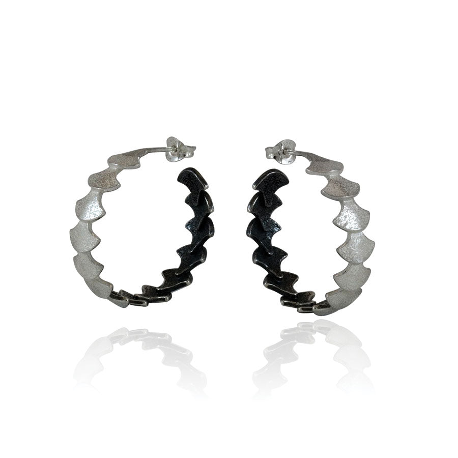Silver Siren Sequence Hoop Earrings — Cara Tonkin