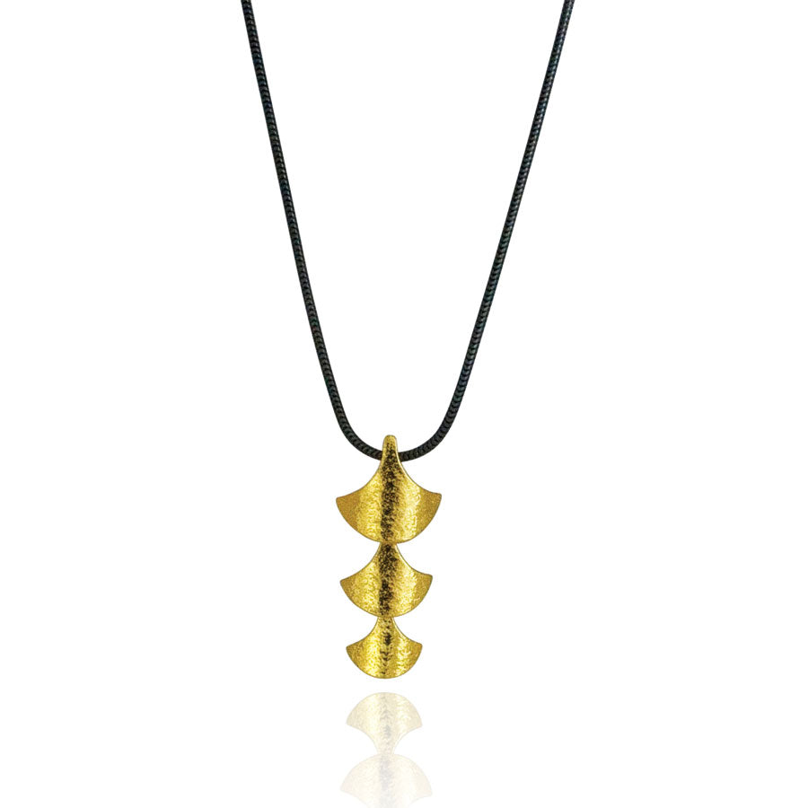Gold Siren Triple Scale Pendant — Cara Tonkin