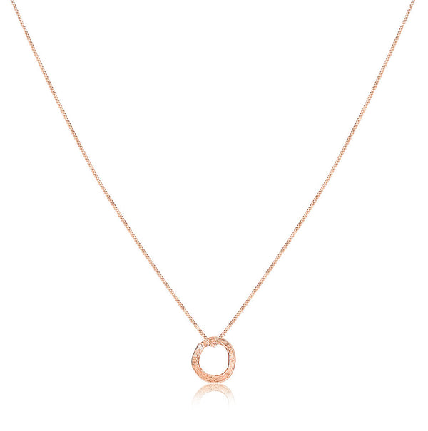 Rose Gold Karma Circle Necklace - IndependentBoutique.com