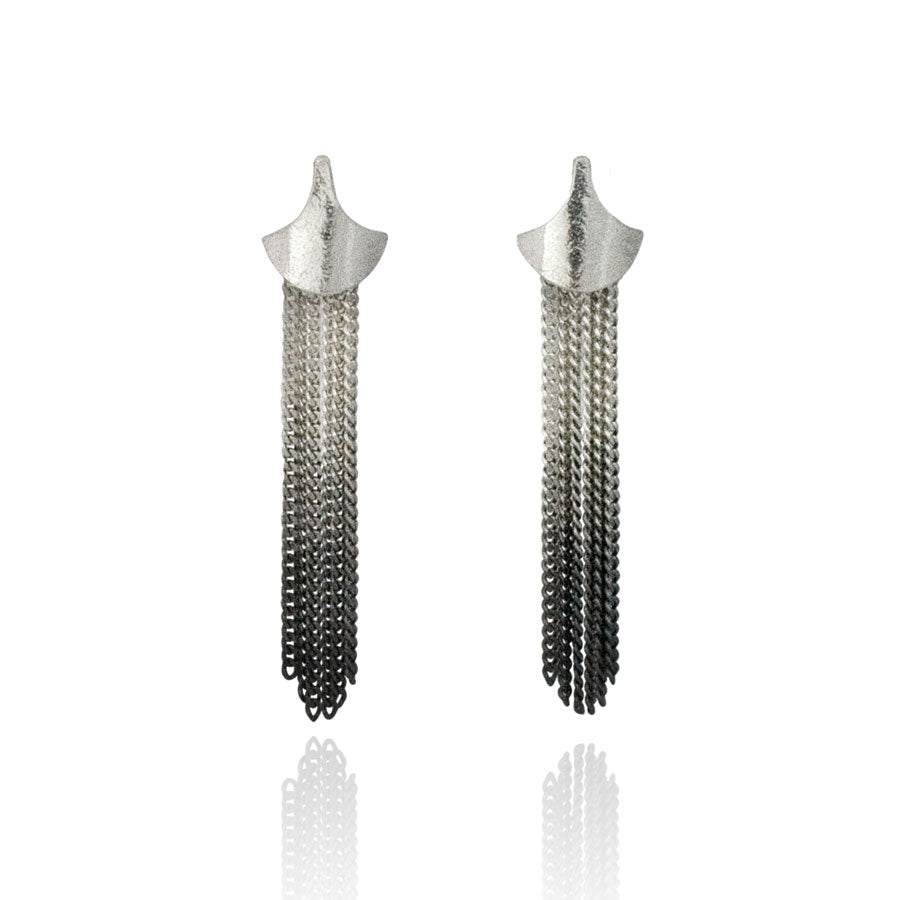 Silver Dangly Interchangeable Tassel/Stud Earrings.
