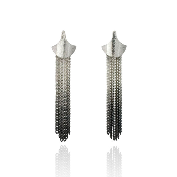 Silver Dangly Interchangeable Tassel/Stud Earrings.