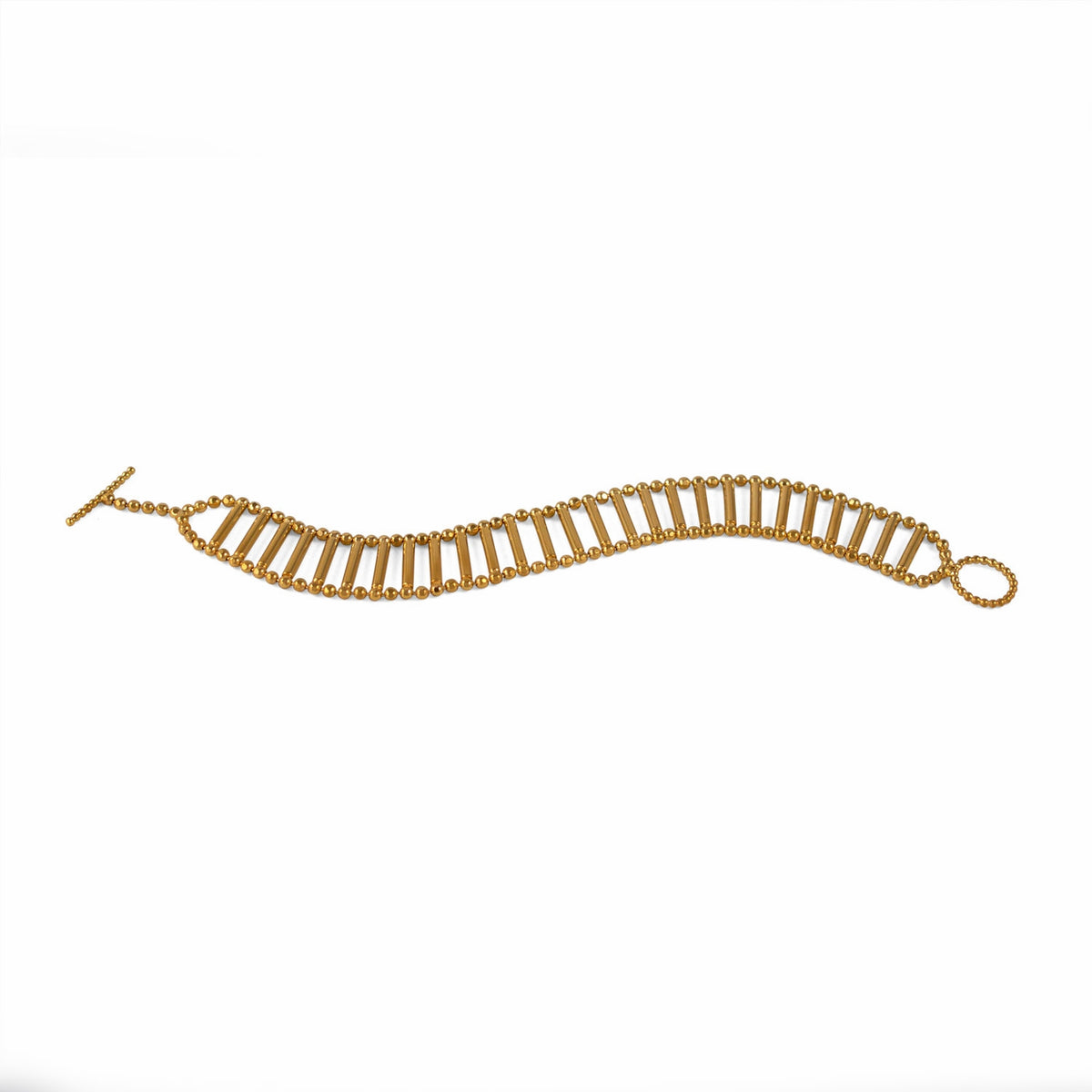 Gold Theda Pharon Wide Bracelet — Cara Tonkin