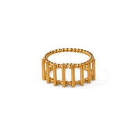 Gold Theda Medium Stripe Ring — Cara Tonkin