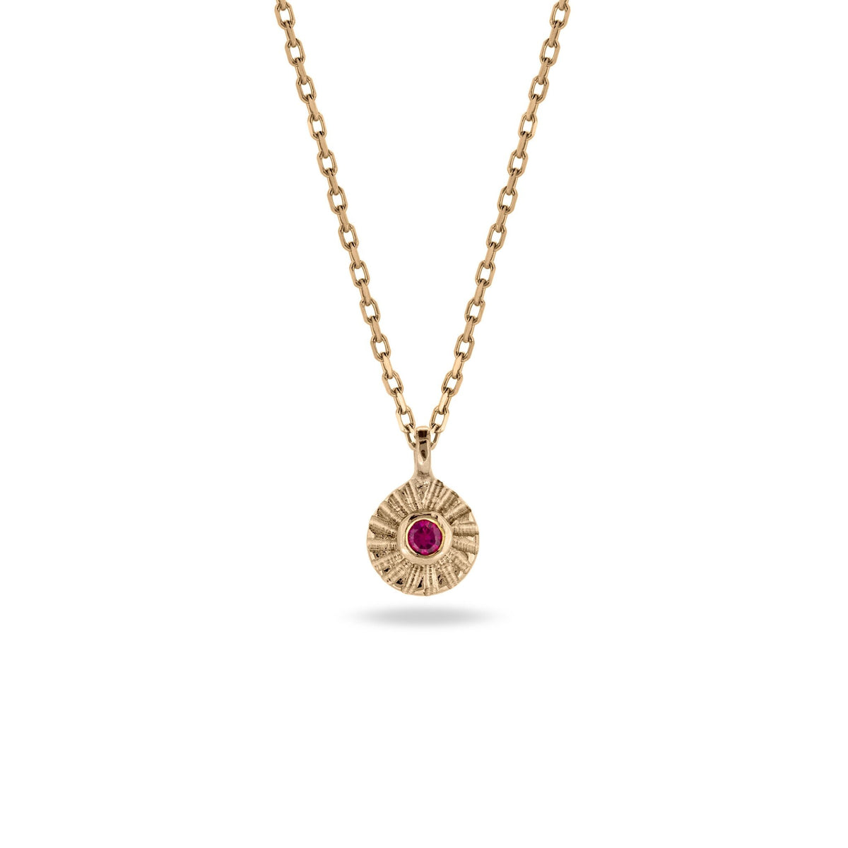 Mim Best Teeny tiny pendant, 9ct yellow Gold, Ruby