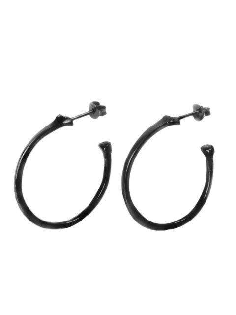 The Radius Hoop Earrings - Oxidised Silver - IndependentBoutique.com