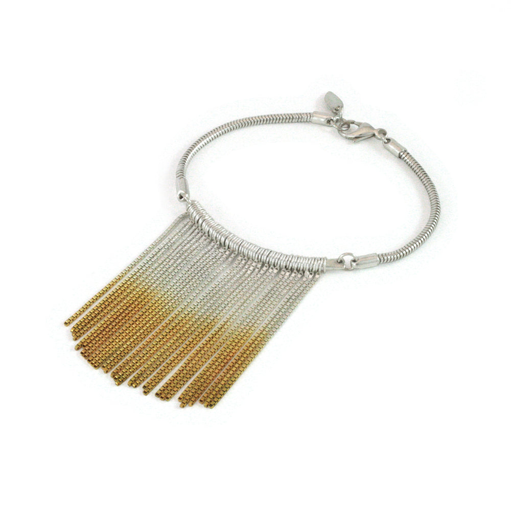 Silver Gold Vesper Bar Bracelet — Cara Tonkin
