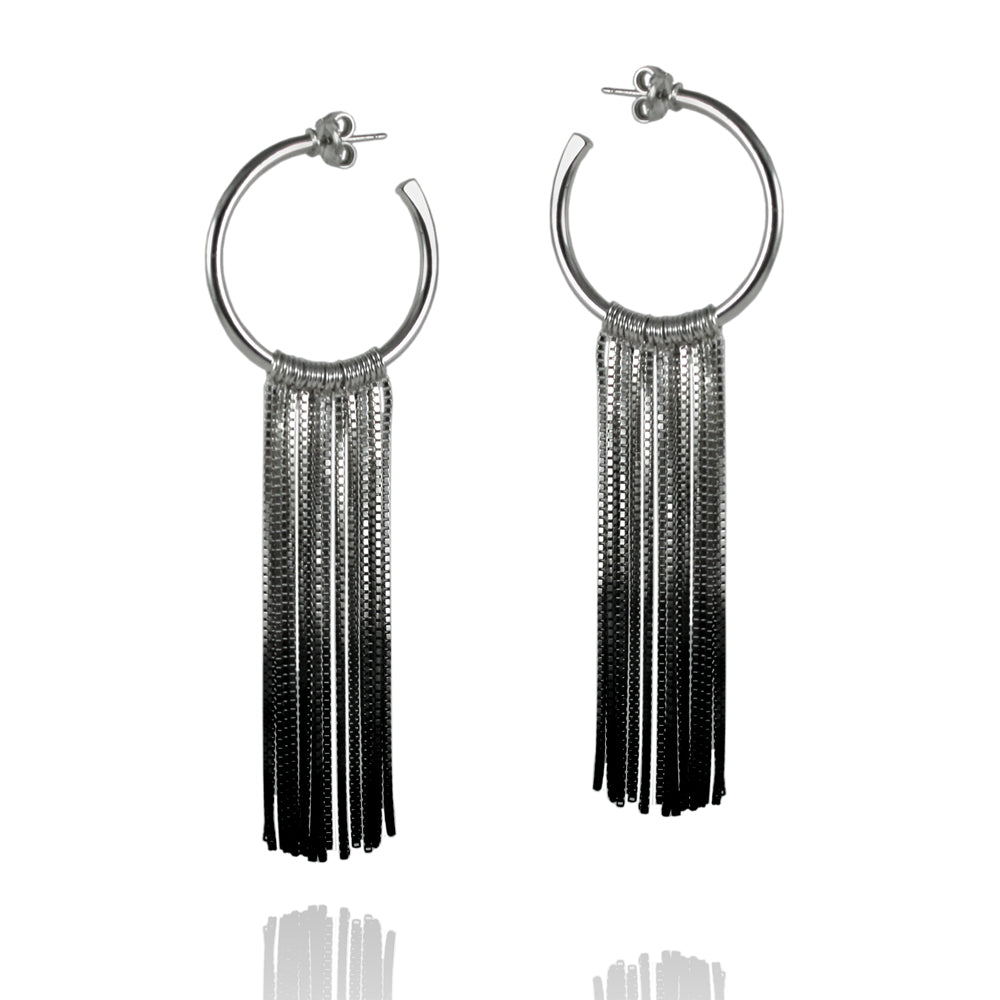 Oxidised Silver Vesper Large Hoop Earrings — Cara Tonkin