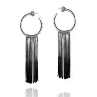 Oxidised Silver Vesper Large Hoop Earrings — Cara Tonkin