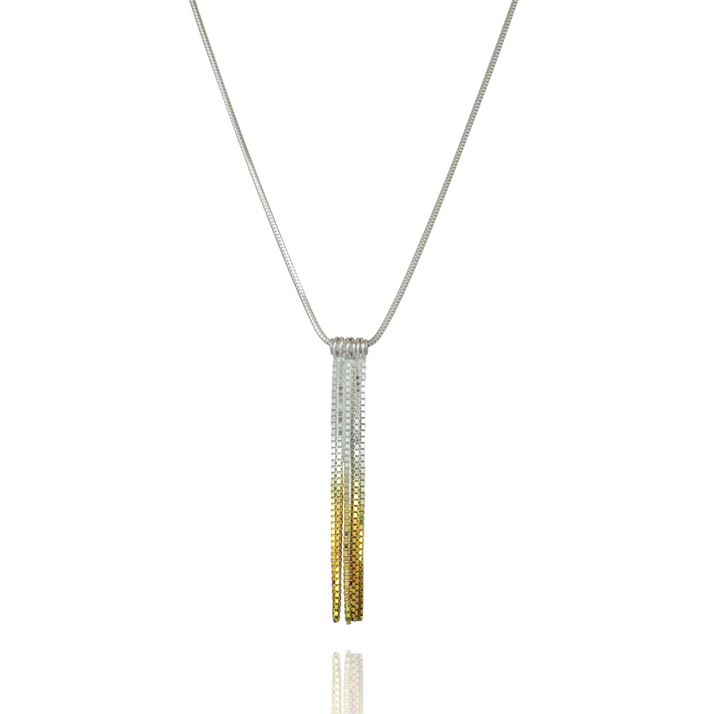 Silver Gold Vesper Short Tube Link Pendant — Cara Tonkin