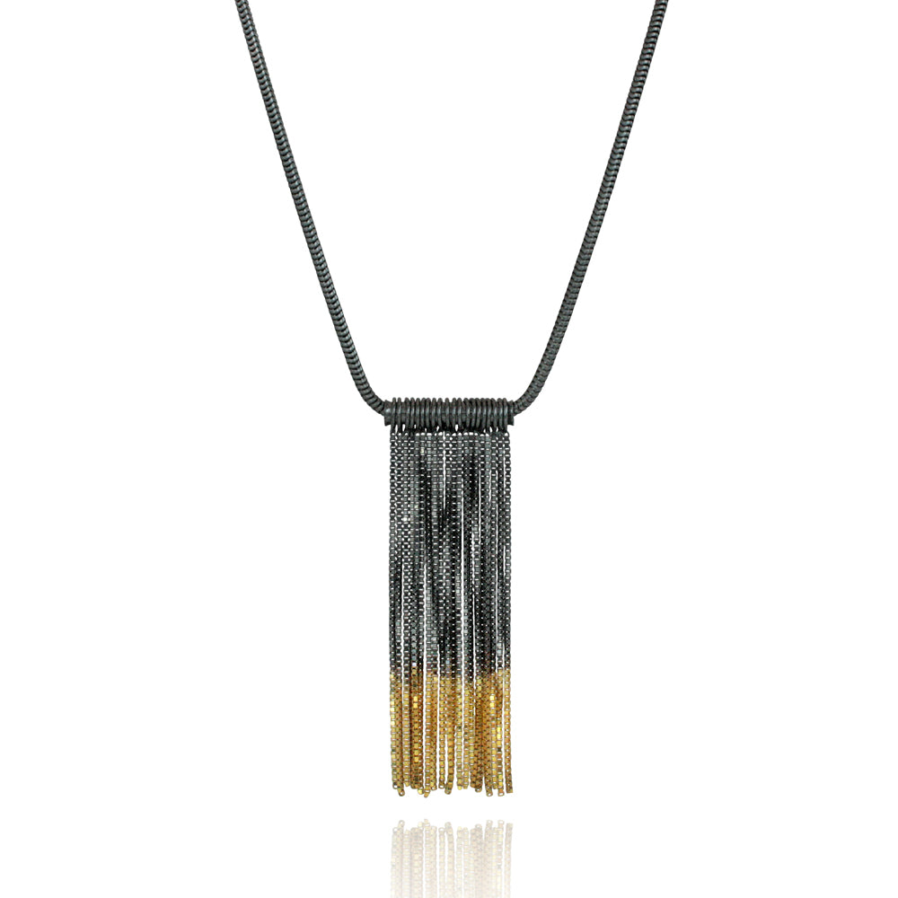 Gold Vesper Long Tube Link Pendant — Cara Tonkin