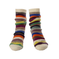 Multicolour Cashmere Stripy Long Sock - IndependentBoutique.com