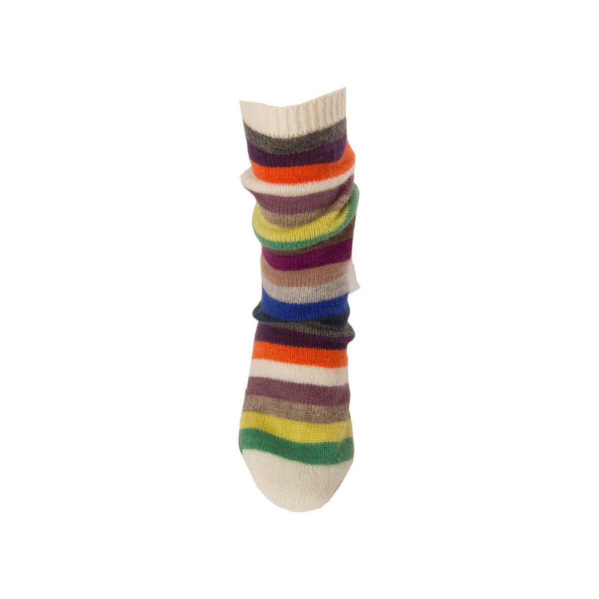 Multicolour Cashmere Stripy Long Sock - IndependentBoutique.com