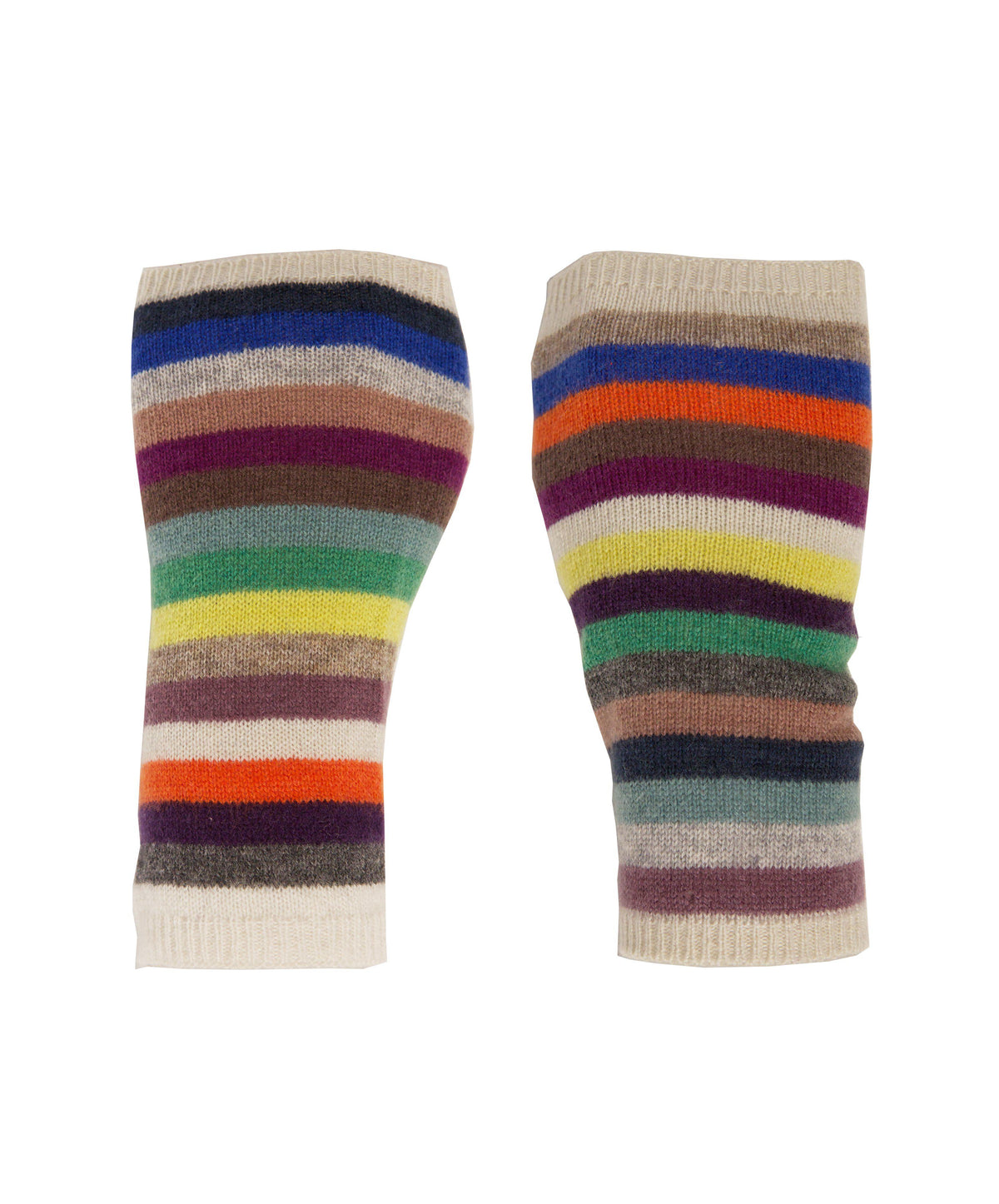 Multicolour Cashmere Stripy Handwarmer - IndependentBoutique.com