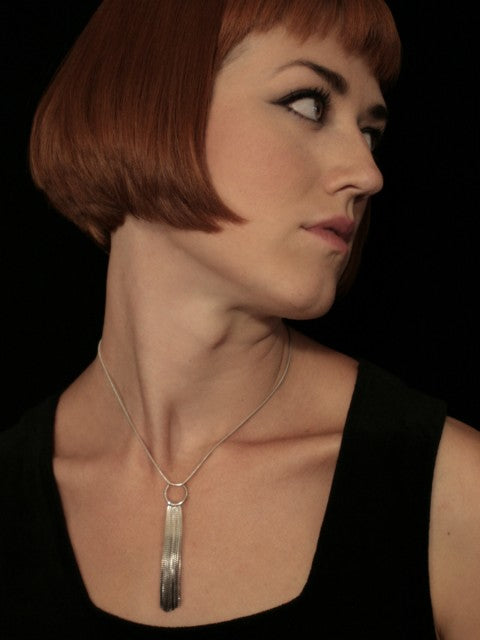 Silver Vesper Short Hoop Pendant - IndependentBoutique.com