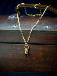Voodoo Skull Necklace - Gold Vermeil & Amethyst - IndependentBoutique.com