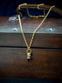 Voodoo Skull Necklace - Gold Vermeil & Amethyst - IndependentBoutique.com