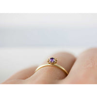 Dahlia Bud Amethyst  Ring – Silver/Gold/Rose Gold — Lee Renee