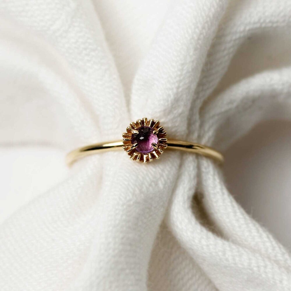 Dahlia Bud Amethyst  Ring – Silver/Gold/Rose Gold — Lee Renee