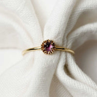 Dahlia Bud Amethyst  Ring – Silver/Gold/Rose Gold — Lee Renee