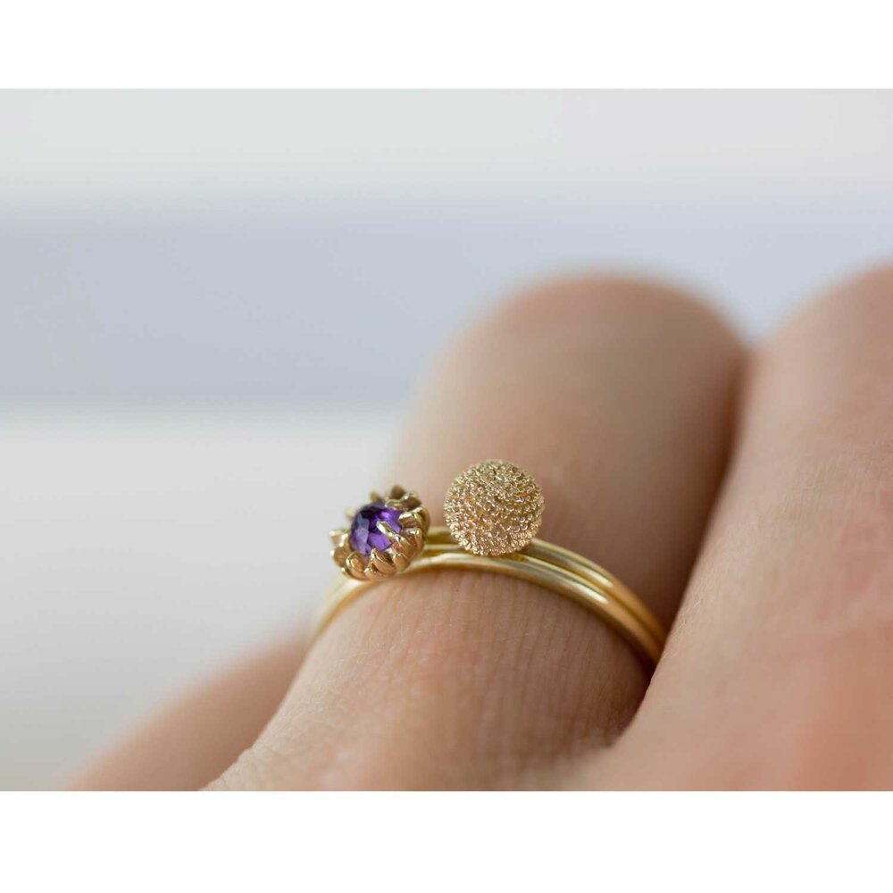 Dahlia Bud Amethyst  Ring – Silver/Gold/Rose Gold — Lee Renee