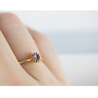 Dahlia Bud Amethyst  Ring – Silver/Gold/Rose Gold — Lee Renee