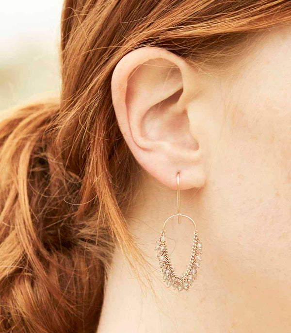 Kate Wood Labradorite & Rose Gold Vermeil Loop Earrings