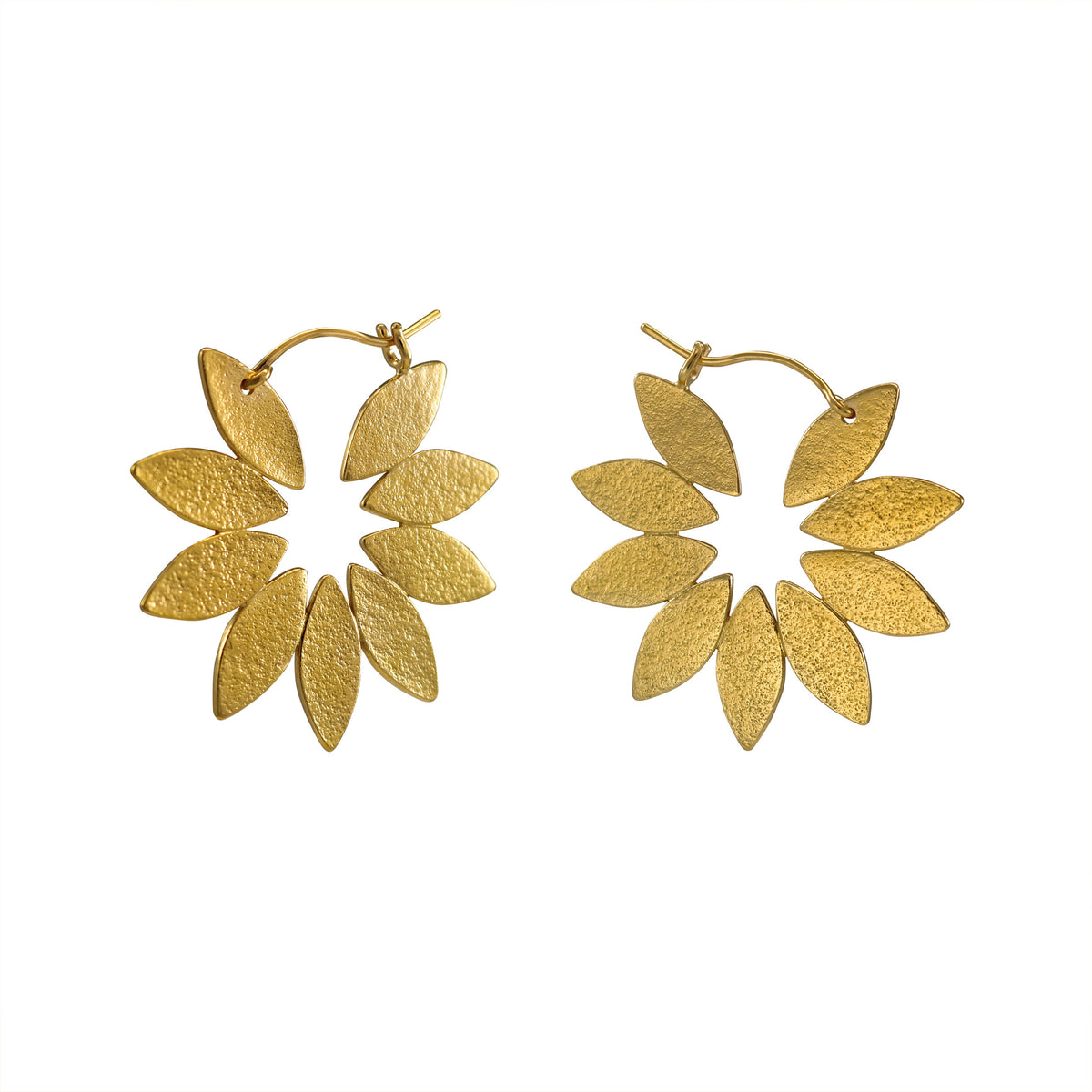 Gold Icarus Fanned Hoop Earrings by Cara Tonkin