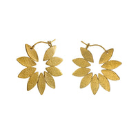 Gold Icarus Fanned Hoop Earrings by Cara Tonkin